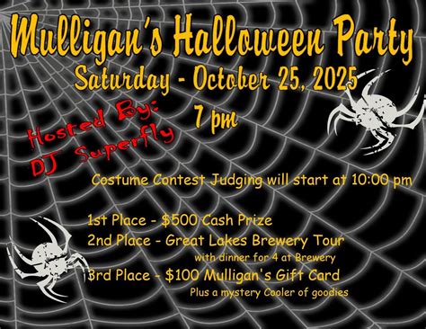 Mulligans Annual Halloween Bash, The Patio at Mulligan's Pub & Grille ...
