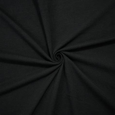 Black Solid Organic Cotton Stretch Spandex Jersey Knit Fabric By the ...