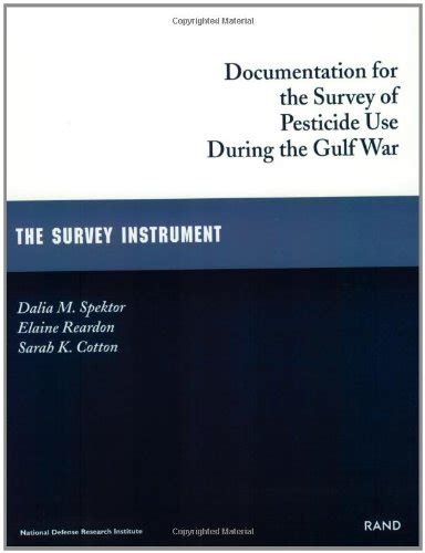 Buy Documentation for the Survey of Pesticide Use During the Gulf War ...
