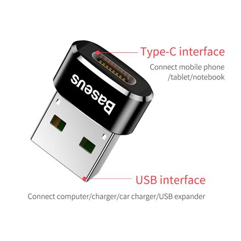 Baseus Mini USB-C to USB-A adapter - black-CAAOTG-01 – Baseus India ...