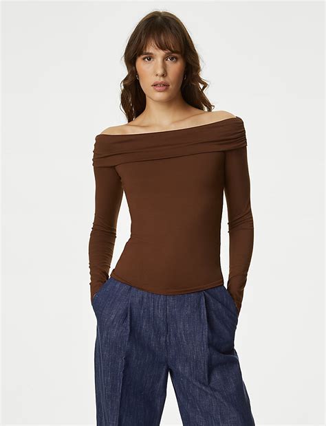Buy Jersey Bardot Top at Marks & Spencer