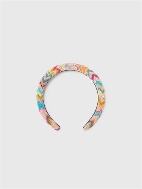 Diadema acolchada de mezcla de lana con diseño en zigzag Multicolor ...