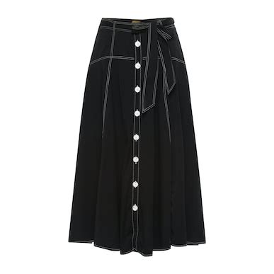 Buy Women Black Solid Below-Knee Skirts Online at The Collective - 491402