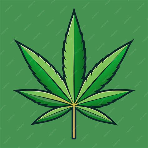 Marijuana cannabis leaf clipart cartoon style vector illustration ...