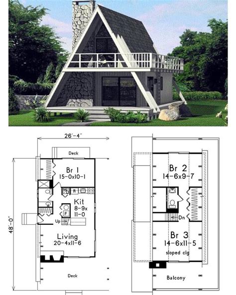 A-Frame House Plan No:86950 by FamilyHomePlans.com | Total Living Are ...