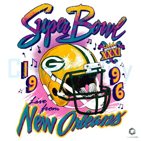 Green Bay Packers 1996 Super Bowl Champs New Orleans Png - CreativeLify