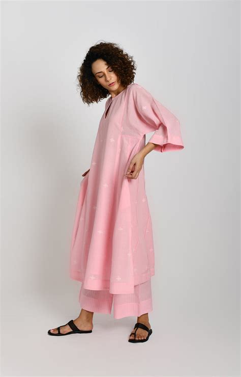 Check Out Jamdani Phiran- Pink -Kurtas &Tunics at Hiranya