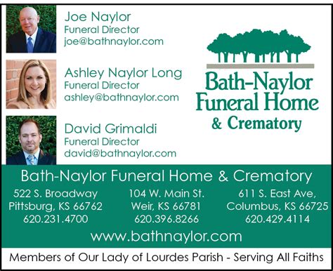 Bath Naylor Funeral Home & Cre - Pittsburg, KS | Parishes Online