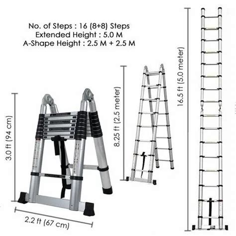 Double A-Type Telescopic Ladders - Corvids 3.8 M Double Extension A ...