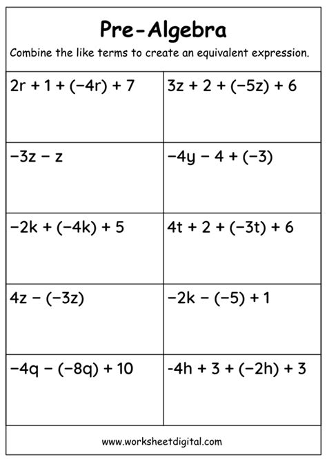 Image result for Algebra Math Sheets
