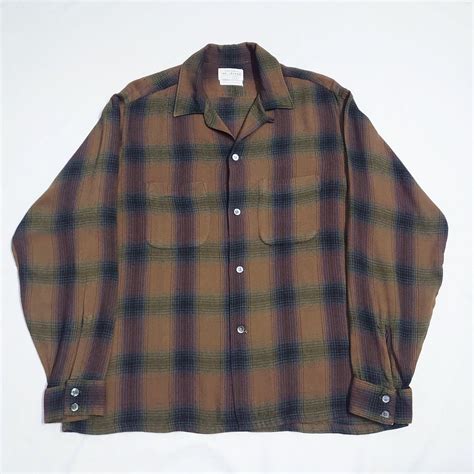 1960s "VanHeusen" Ombre Check Rayon Open Collar Shirts | Vintage ...