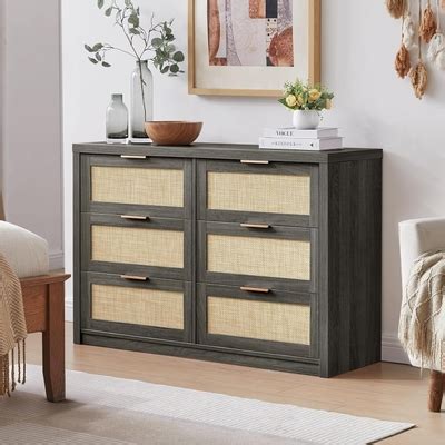 OAKHAM HOME 6 Drawer Dresser for Bedroom, Storage Rattan India | Ubuy