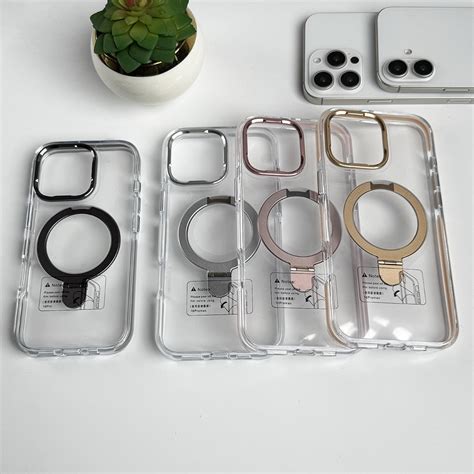 iPhone 16 Series Metal Stand Side Bump Crystal Clear Cover – FRATO