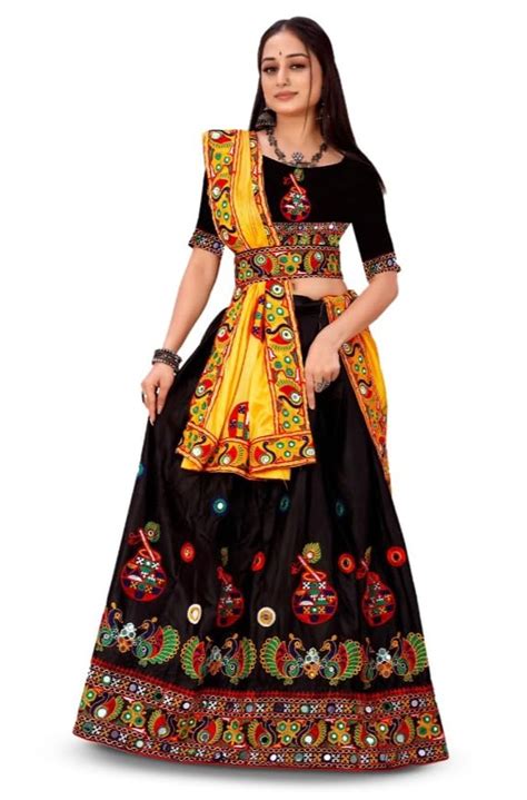 Shivay Enterprise Women's Real Mirror Work Lehenga Choli For Navratri ...