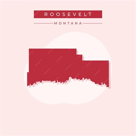 Vector illustration vector of roosevelt map montana | Premium Vector