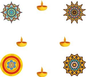 My Fashion 50.8 cm Self Adhesive Vinyl Set Of 4 Rangoli, 4 Diya & Shubh ...