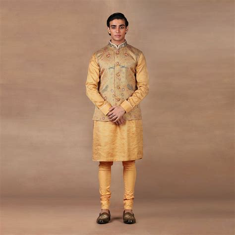 Amber Orange Nehru Jacket Set | MURAQQA
