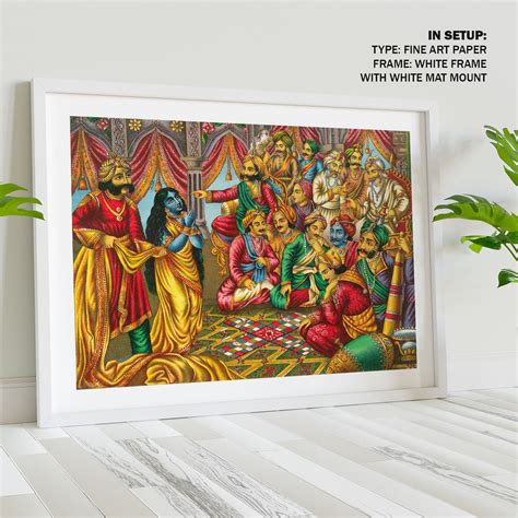 Draupadi the wife of all five Pandava Painting & Wall Art Print by Raja ...