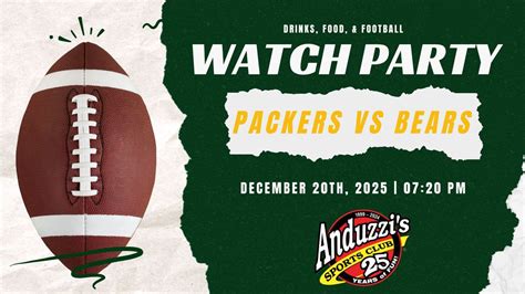 ? Packers vs. Bears Watch Party at Anduzzi’s Sports Club ?, 1992 ...