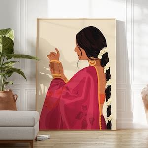Buy Indian Woman Wearing Bangles Art, Desi Art, Indian Art, South Asian ...