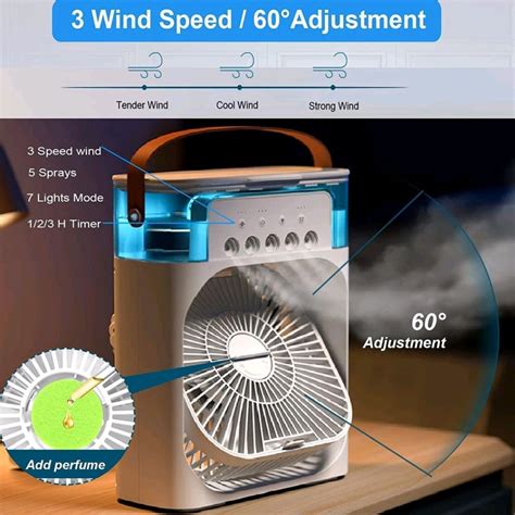 Portable Air Conditioner Fan, Personal Mini Small Evaporative Air ...