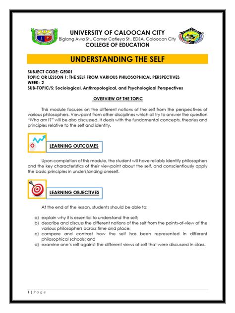 Image result for Understanding the Self Module 1