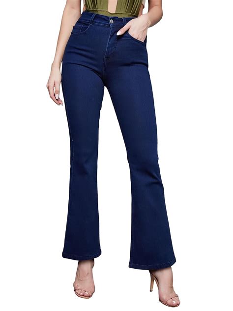 Buy Miss Chase Women's Bootcut High Rise Clean Look Regular Length ...