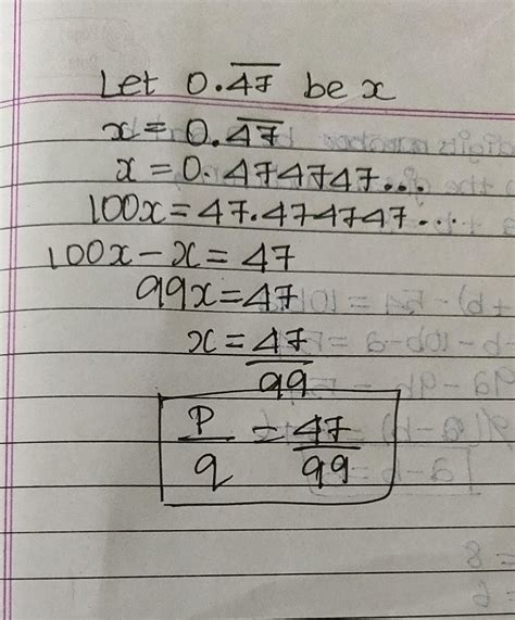 Express 0.47 bar in form of p by q - Brainly.in