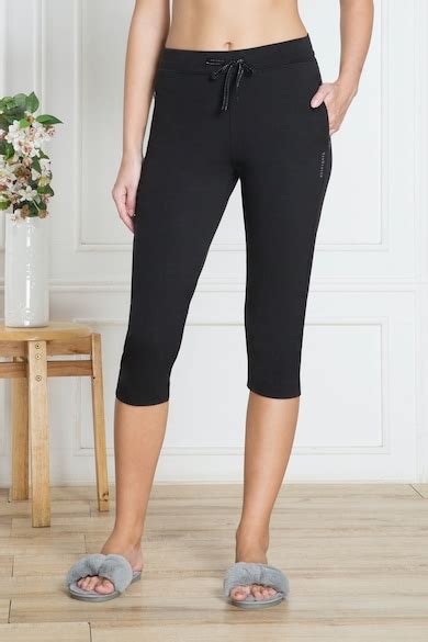 Buy Women Black Printed & Solids Capri Online - 671581 | Van Heusen