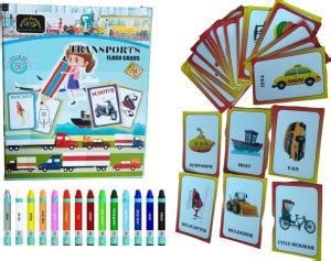 IJARP Vehicle & Transport With Pictures Coloring Activity Flash Cards ...