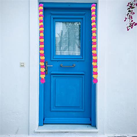 Buy House of Festivals Toran/Mala/Bandhanwar Marigold - Pink & Lemon ...