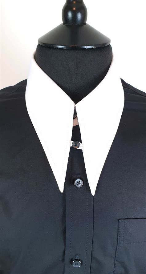 Buy Mens Spearpoint Collar Brand New Spencer 1960s Shirt Black and ...