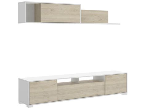 Parete Attrezzata Dmaragliul, Composizione Soggiorno, Mobile Salotto Multiuso, Armadio Porta TV, 180x35 H49 Cm, Noce - 4