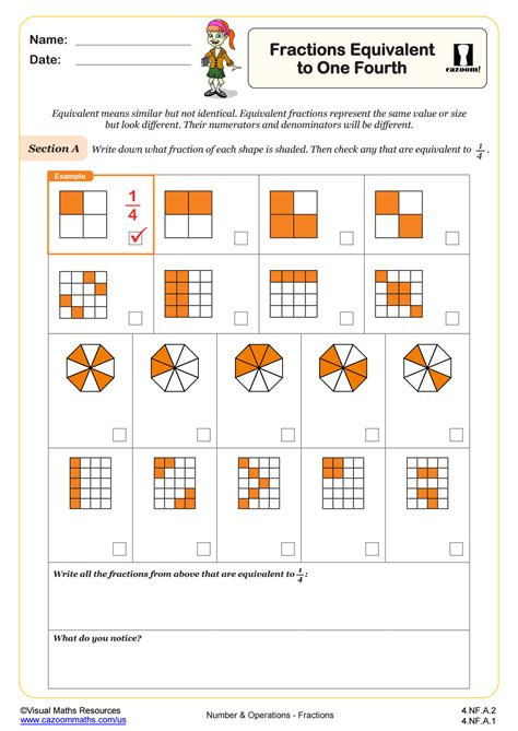 Fractions Equivalent to One Half | 4th Grade PDF Number and Operations ...
