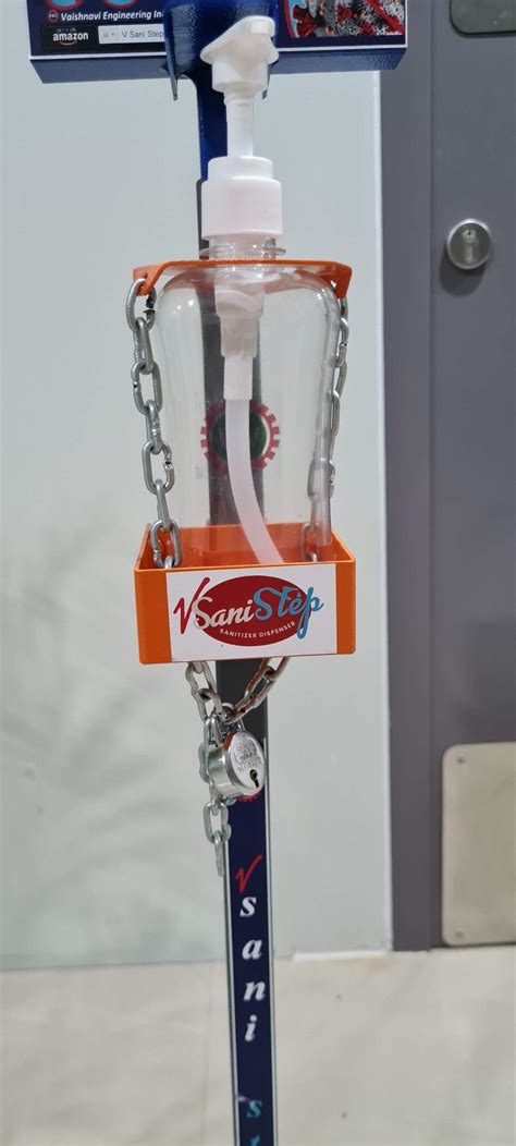 V Sani Step, a Hands Free Foot Operated sanitizer Dispenser Stand with ...