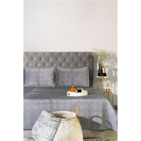 Buy rearrange home Elara Grey Bedspread with 2 Pillow Covers (Set of 3 ...