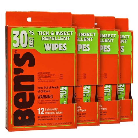 Ben s 30 tick insect repellent wipes 12 pack – Artofit