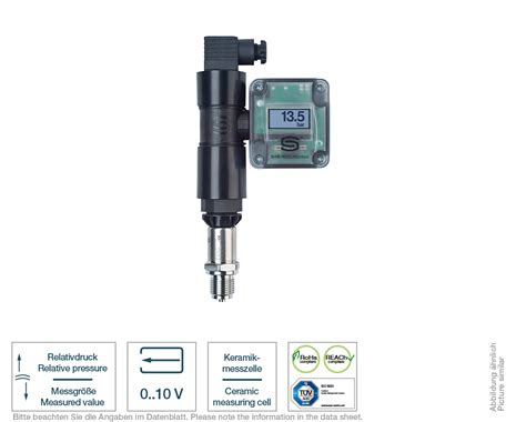 Pressure transmitter ceramic 0-10 V with display | Testo Sensor Belgium