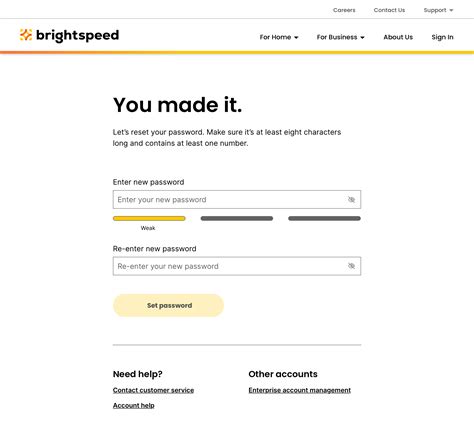 Reset your fiber account password | Brightspeed