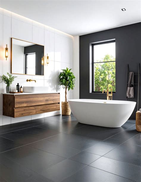 24 Black Floor Bathroom Ideas for Modern Minimalism - Too Much Time