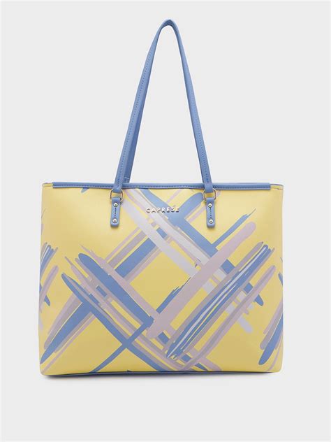 Buy Caprese Renee Tote Large Yellow Bag @ Rs.3799 | Caprese Bags