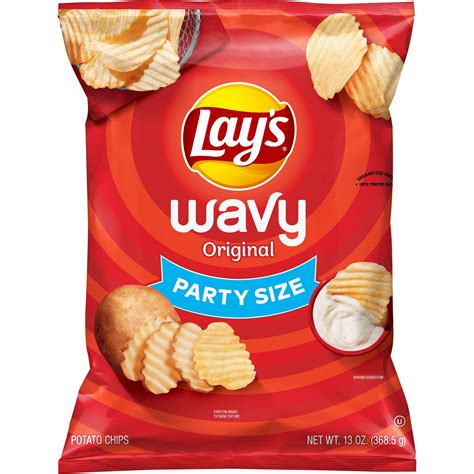 Lay's Wavy Original Potato Chips, Party Size, 13 oz Bag - Walmart.com ...