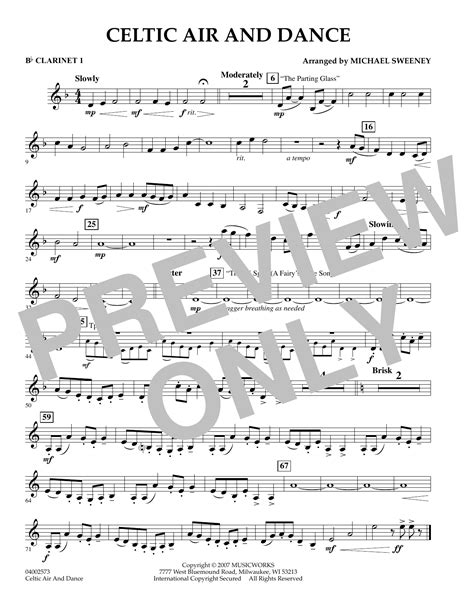Celtic Air and Dance - Bb Clarinet 1 by Michael Sweeney Sheet Music for ...