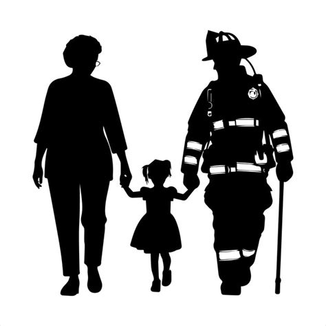 Fireman silhouette vector firefighter man silhouette collection ...