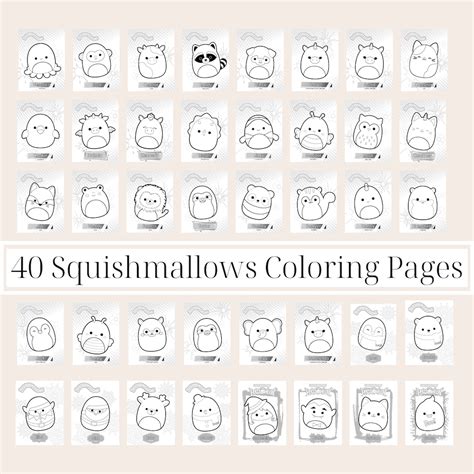 Squishmallow Group Coloring Pages [2025]