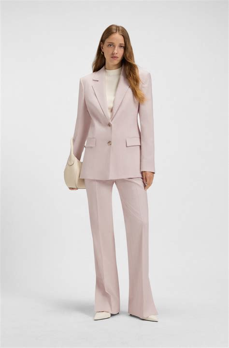 BOSS - Tailored jacket in melange stretch fabric - light pink
