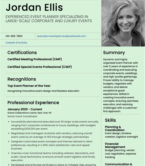 Event Planner Resume Example | Create Your Professional Event Planning ...