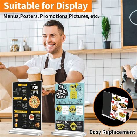 Acrylic Display Sign, Double-Sided Transparent Acrylic Pull-Out Menu ...