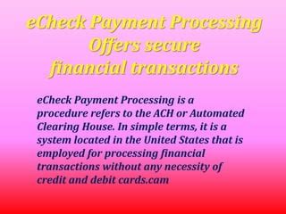 Image result for Electronic Check Payment Processing