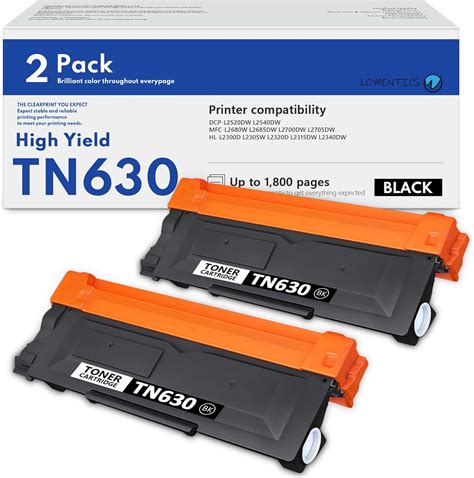 TN630 TN-630 Toner Cartridge 2 Pack Replacement for Brother TN 630 ...